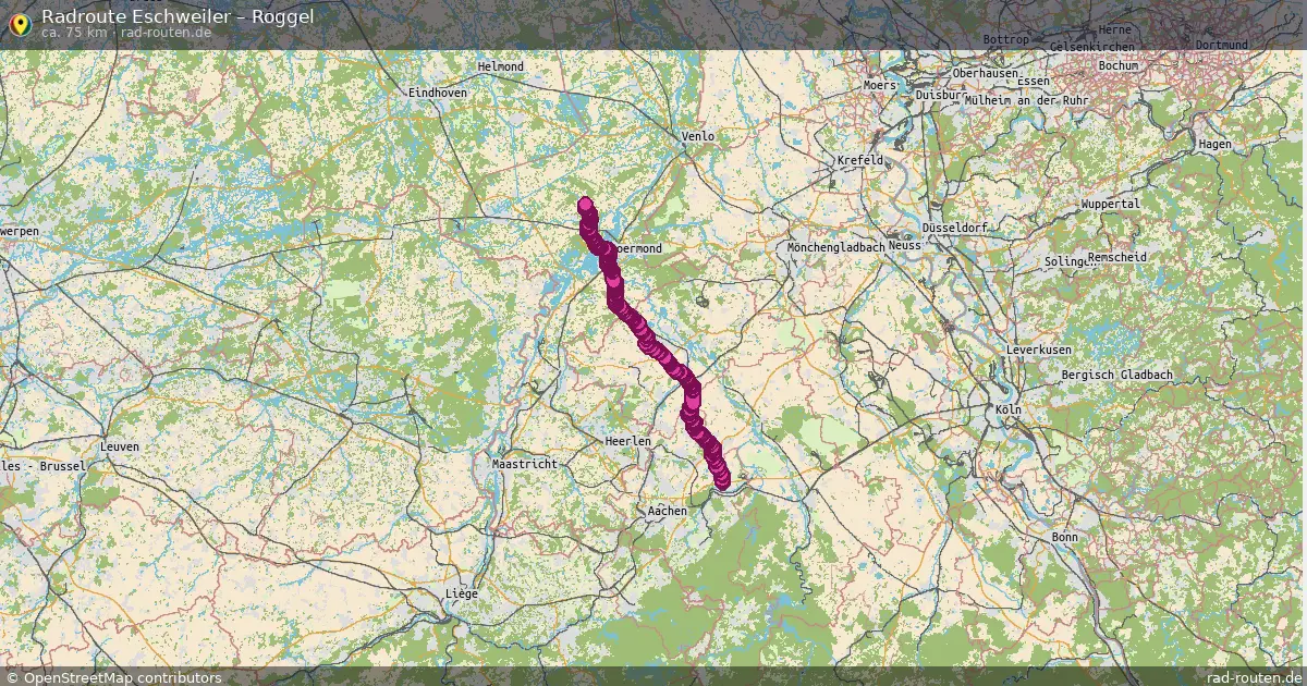 Fahrradroute Eschweiler – Roggel (75 km) – Rad-Routen.de
