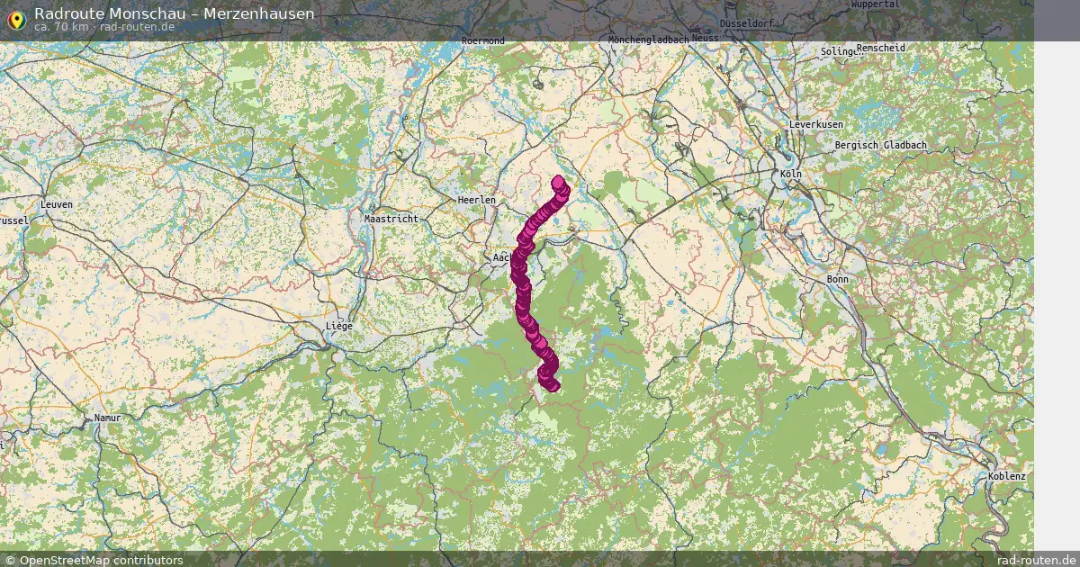 Fahrradroute Monschau – Merzenhausen (64 km) – Rad-Routen.de