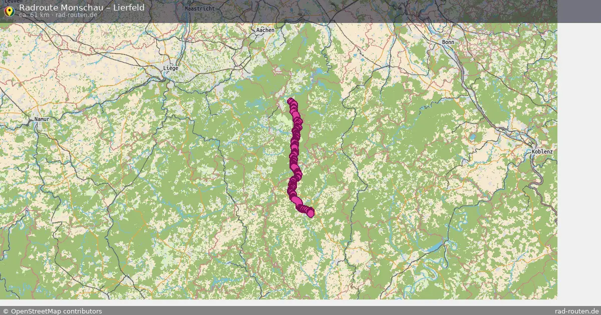 Fahrradroute Monschau – Lierfeld (61 km) – Rad-Routen.de