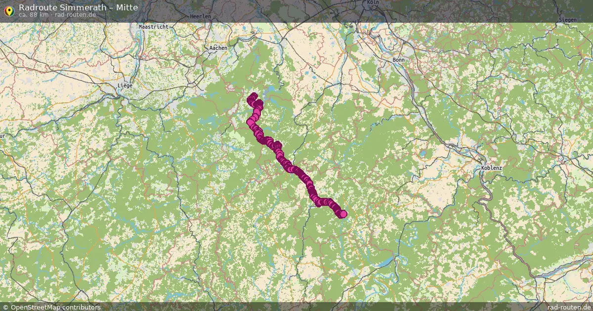Fahrradroute Simmerath – Mitte (88 km) – Rad-Routen.de