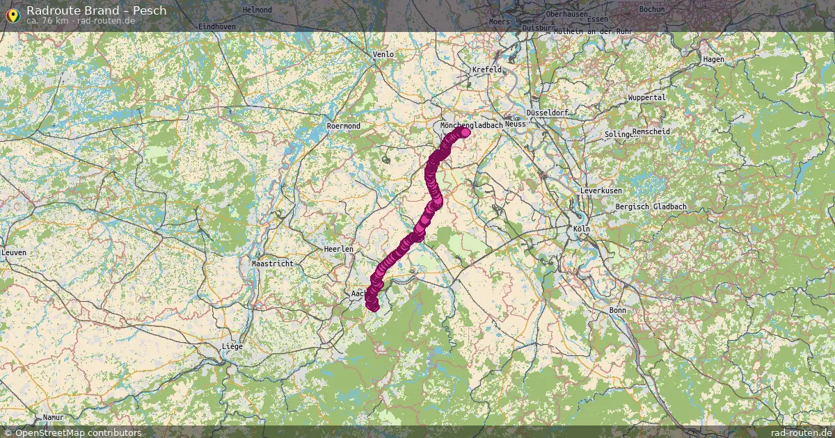 Fahrradroute von Brand nach Pesch