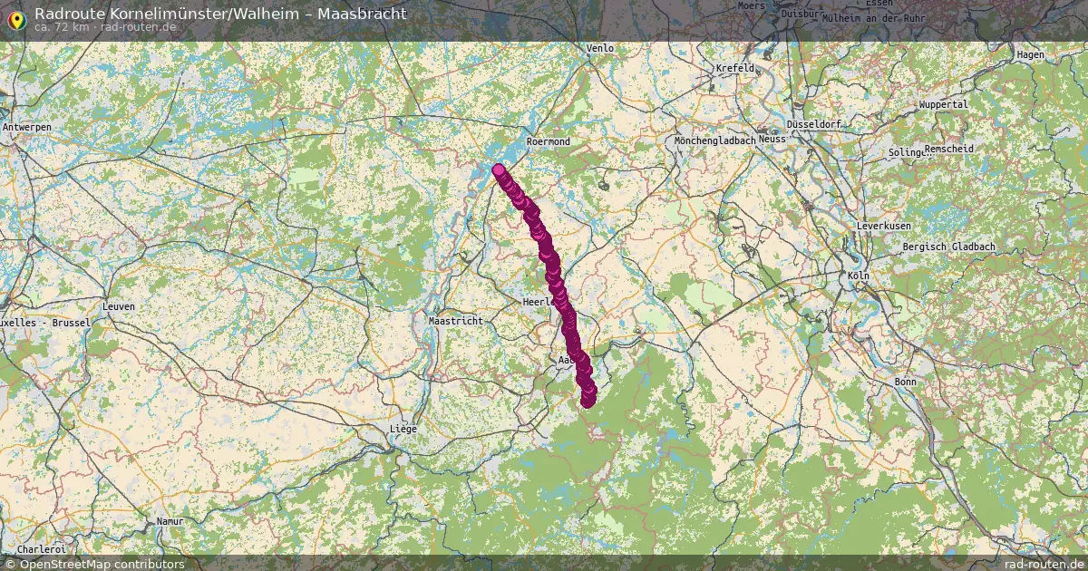 Fahrradroute von Kornelimünster/Walheim nach Maasbracht