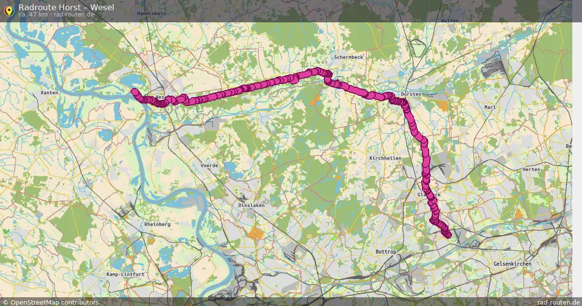 Fahrradroute Horst – Wesel