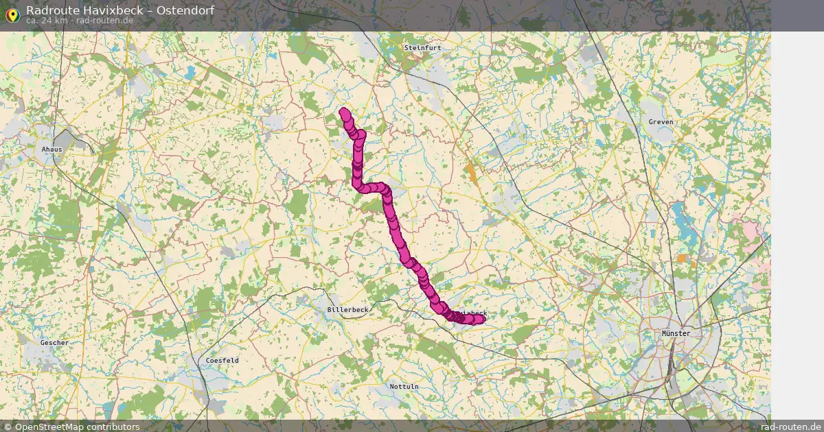 Fahrradroute Havixbeck – Ostendorf (24 km) – Rad-Routen.de