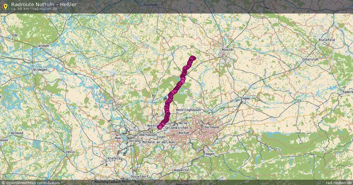 Fahrradroute Nottuln – Heßler (66 km) – Rad-Routen.de