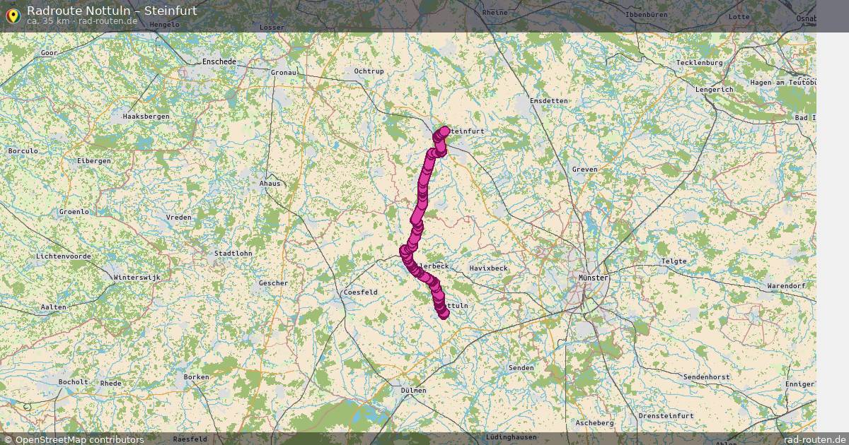 Fahrradroute Nottuln – Steinfurt (35 km) – Rad-Routen.de