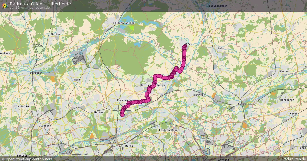 Fahrradroute Olfen – Hillerheide (26 km) – Rad-Routen.de
