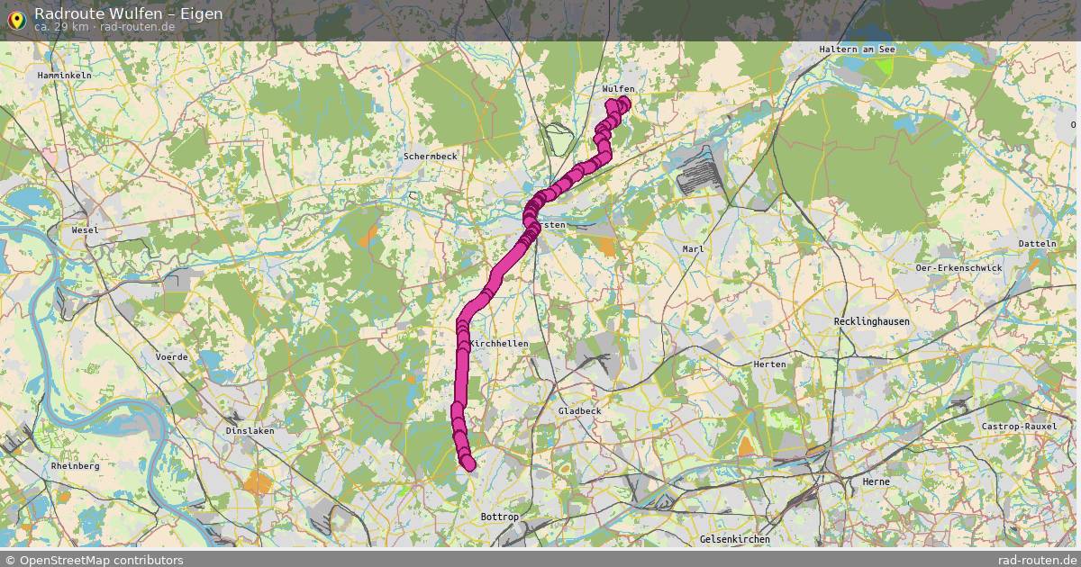 Fahrradroute Wulfen – Eigen (29 km) – Rad-Routen.de