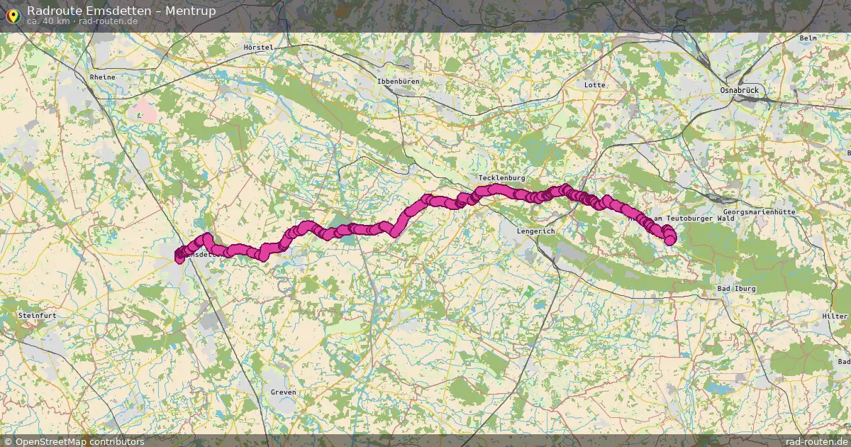 Fahrradroute Emsdetten – Mentrup (40 km) – Rad-Routen.de