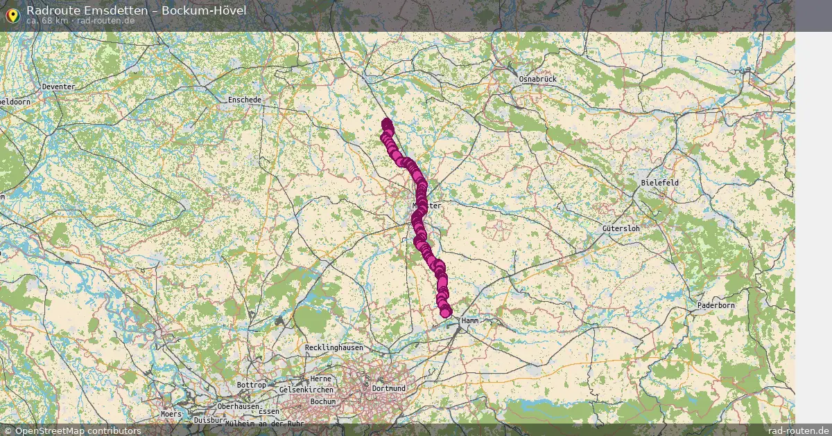 Fahrradroute Emsdetten – Bockum-Hövel (68 km) – Rad-Routen.de