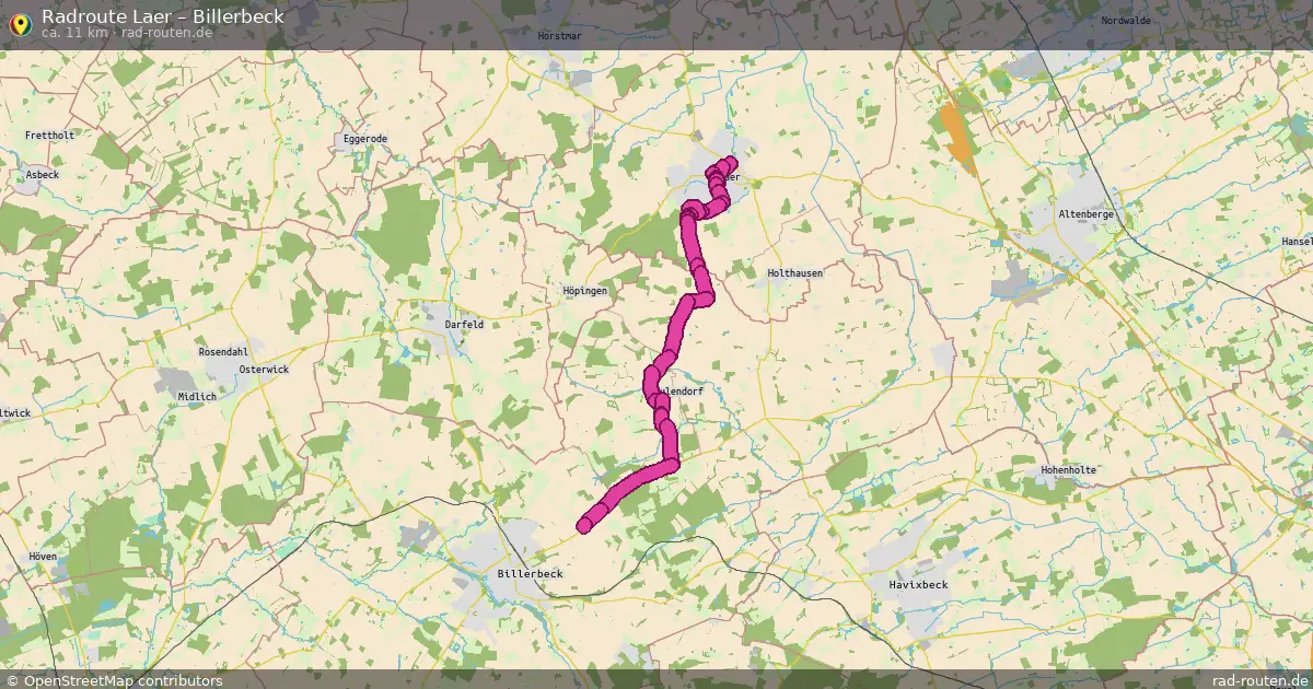 Fahrradroute Laer – Billerbeck (11 km) – Rad-Routen.de