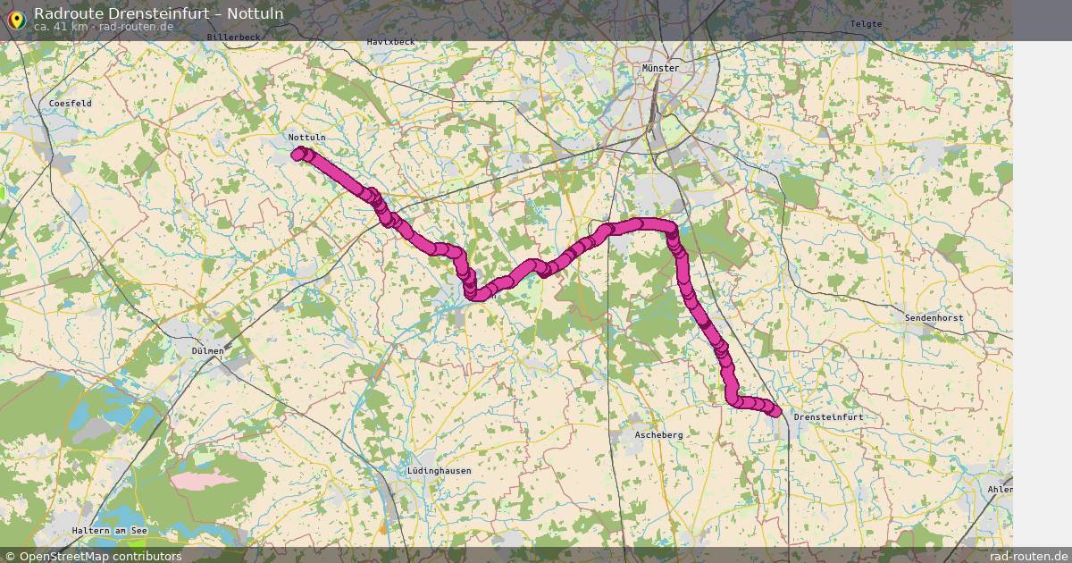 Fahrradroute Drensteinfurt – Nottuln (41 km) – Rad-Routen.de