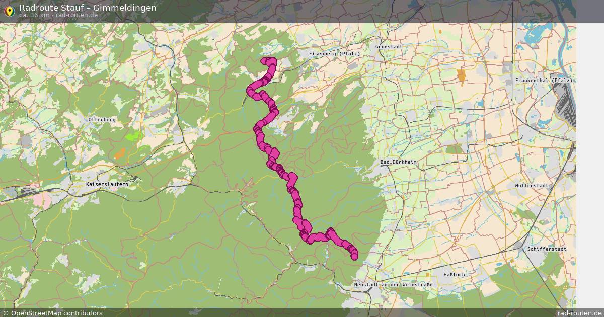 Fahrradroute Stauf – Gimmeldingen