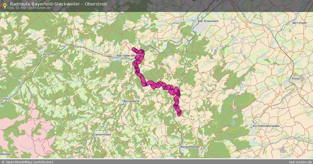 Fahrradroute Bayerfeld-Steckweiler – Oberstreit (31 km) – Rad-Routen.de