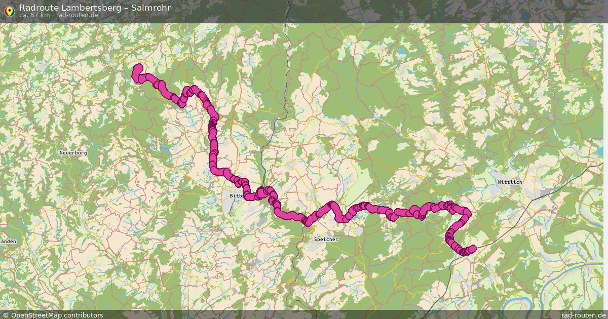 Fahrradroute Lambertsberg – Salmrohr