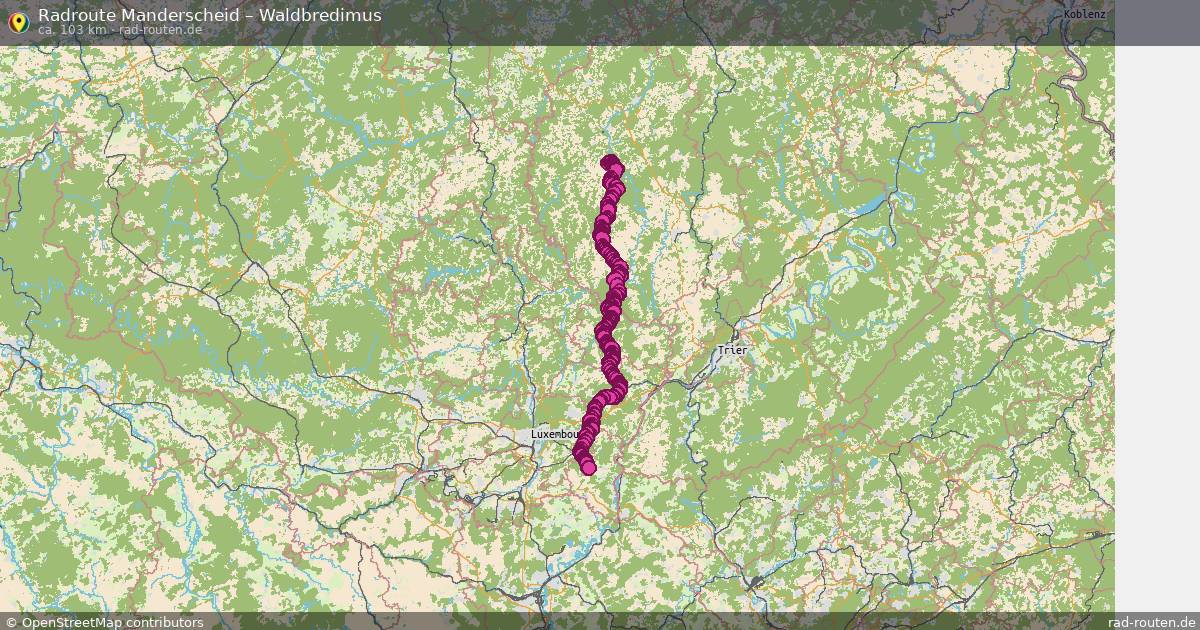 Fahrradroute Manderscheid – Waldbredimus