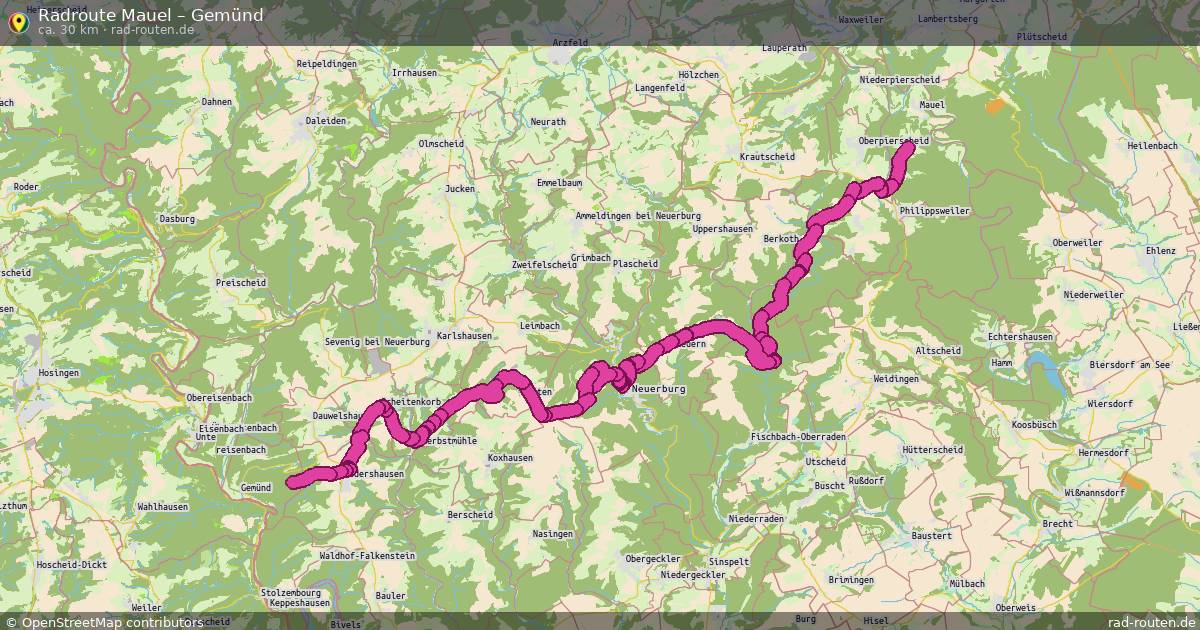 Fahrradroute Mauel – Gemünd