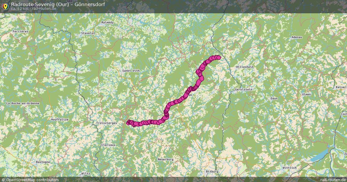 Fahrradroute Sevenig (Our) – Gönnersdorf