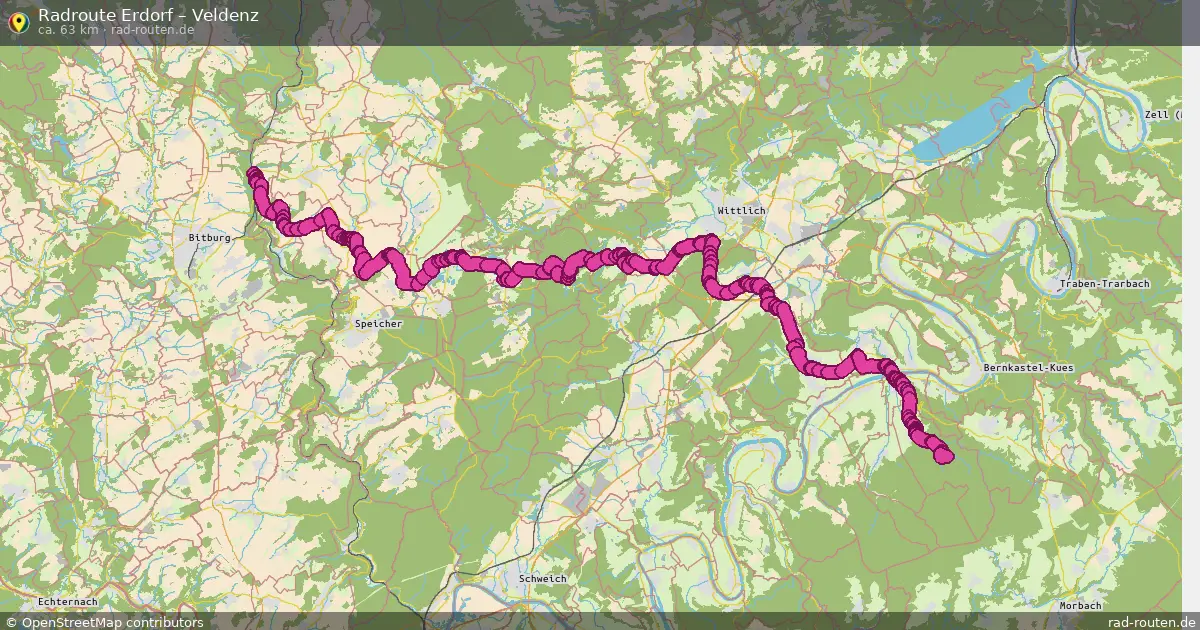 Fahrradroute Erdorf – Veldenz (63 km) – Rad-Routen.de