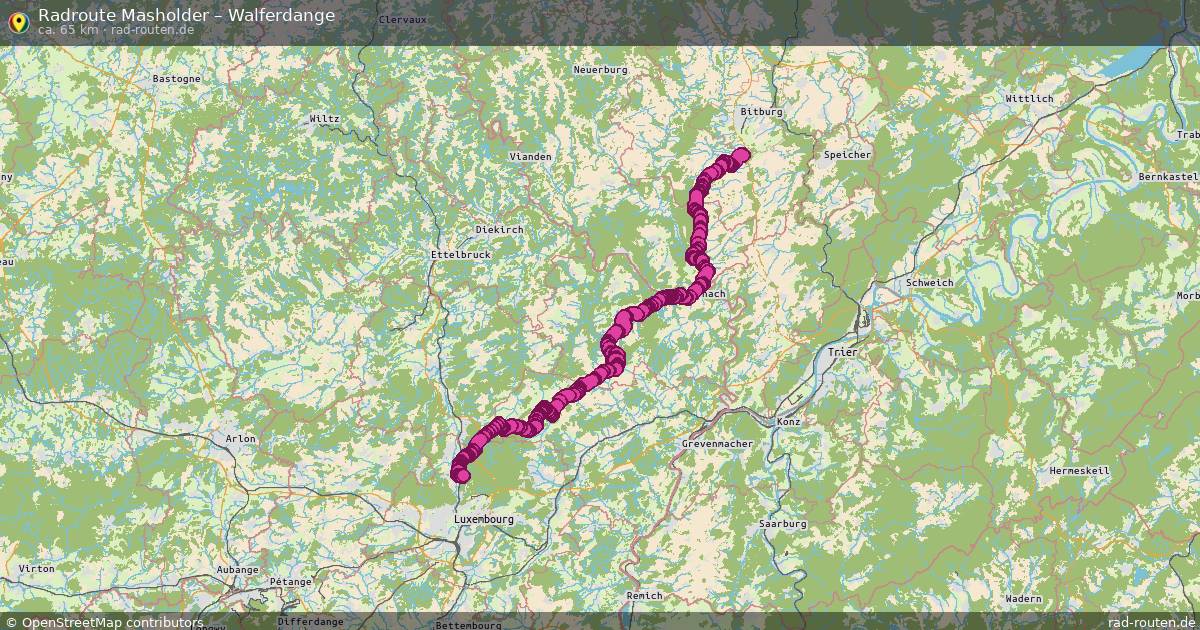 Fahrradroute Masholder – Walferdange