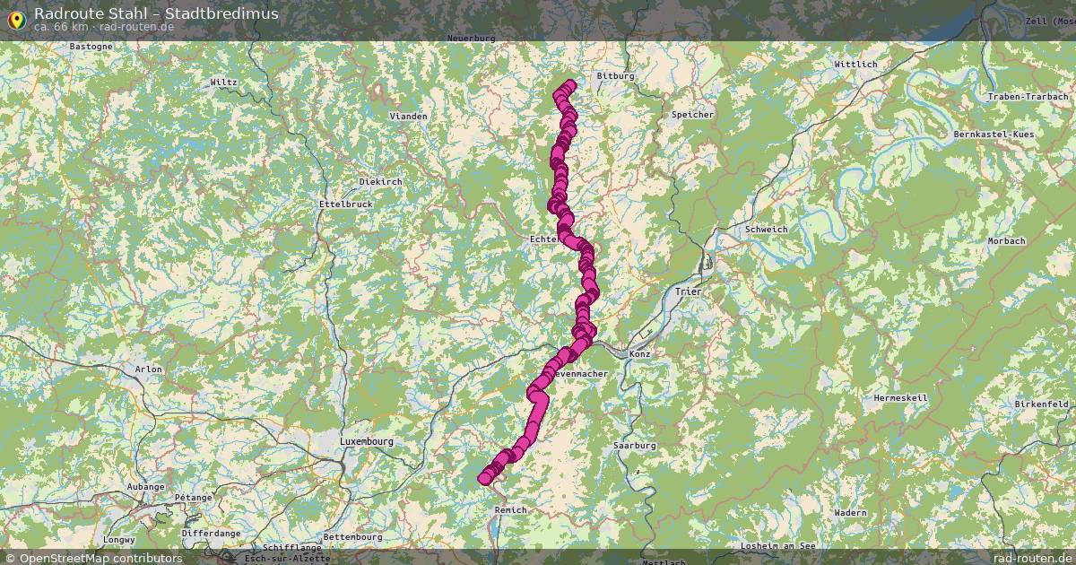 Fahrradroute Stahl – Stadtbredimus