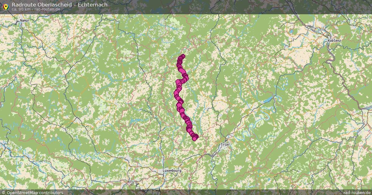 Fahrradroute Oberlascheid – Echternach