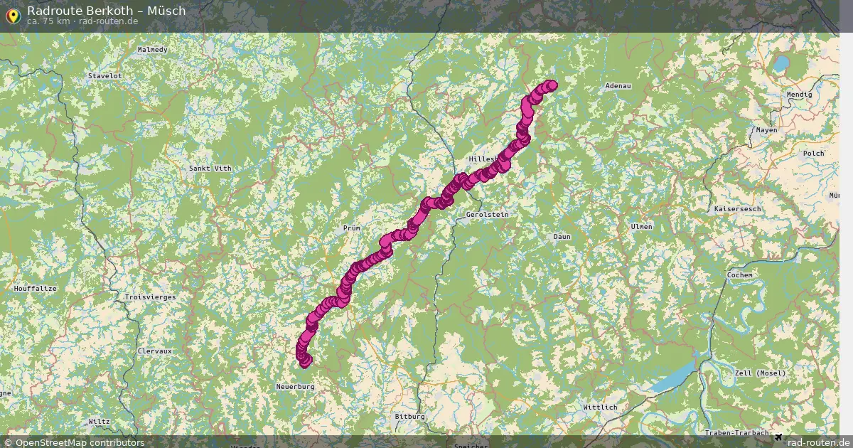Fahrradroute Berkoth – Müsch (75 km) – Rad-Routen.de