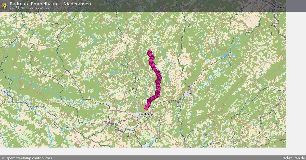 Fahrradroute Emmelbaum – Niederanven