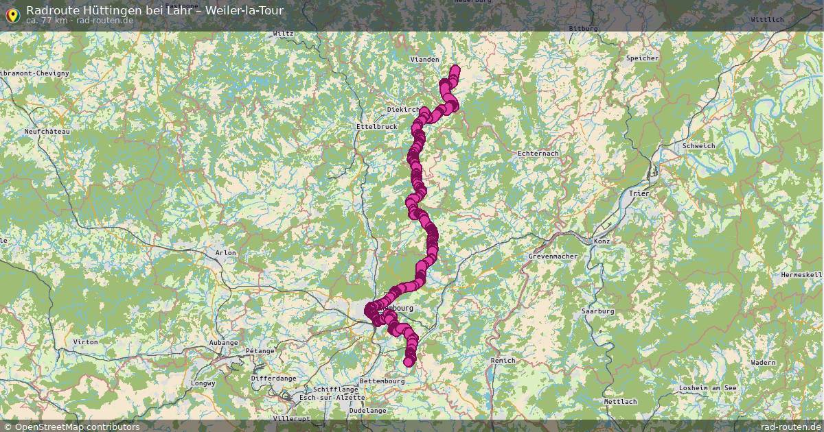 Fahrradroute Hüttingen Bei Lahr – Weiler-La-Tour