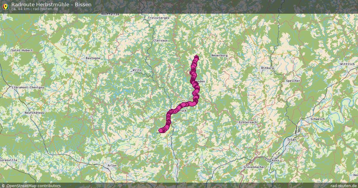 Fahrradroute Herbstmühle – Bissen