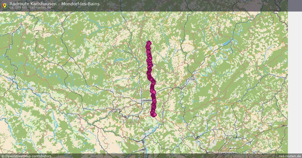 Fahrradroute Karlshausen – Mondorf-Les-Bains