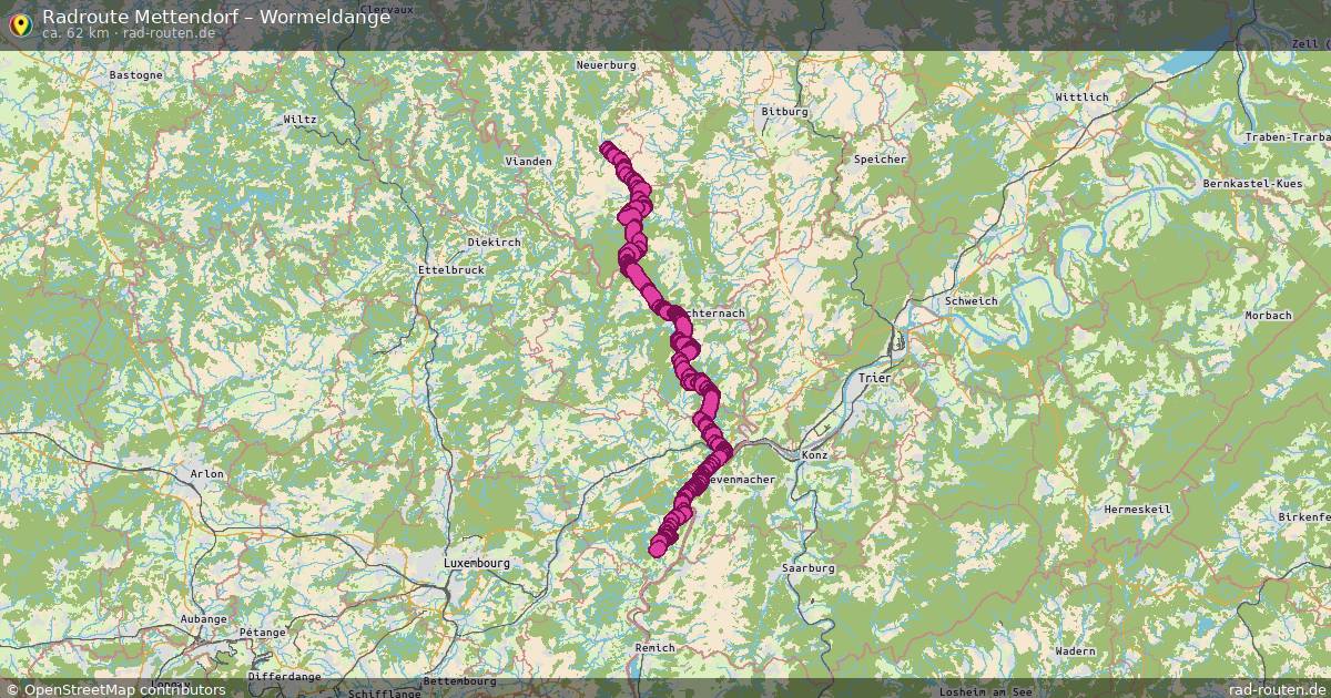 Fahrradroute Mettendorf – Wormeldange