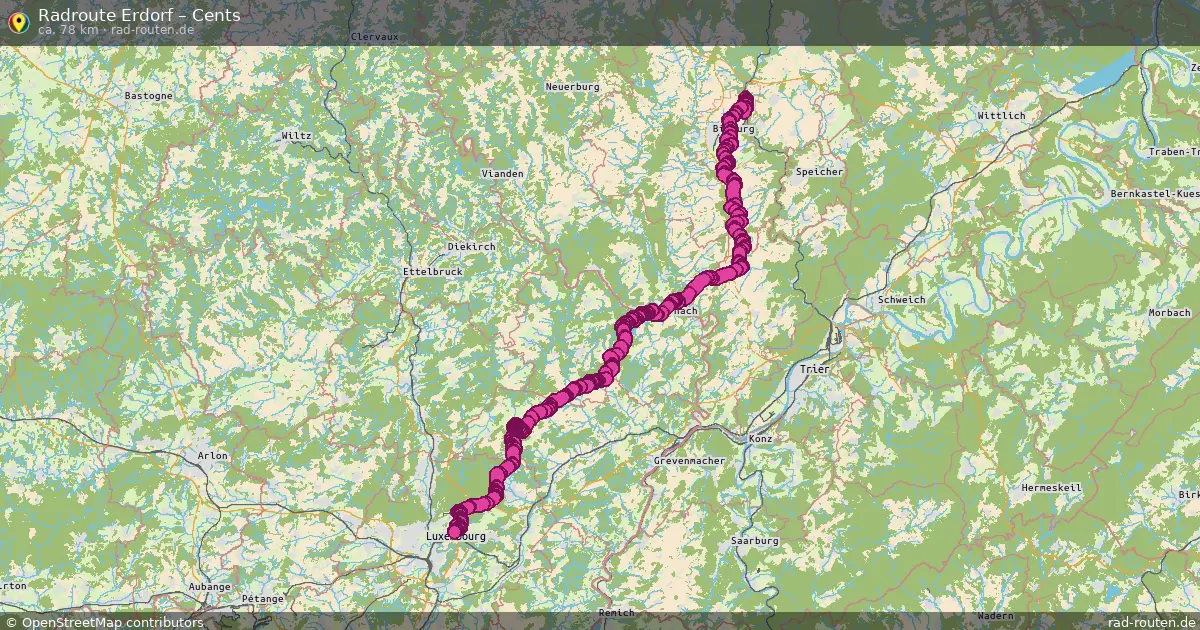 Fahrradroute von Erdorf nach Cents