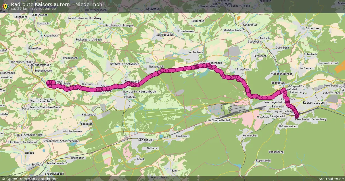 Fahrradroute Kaiserslautern – Niedermohr