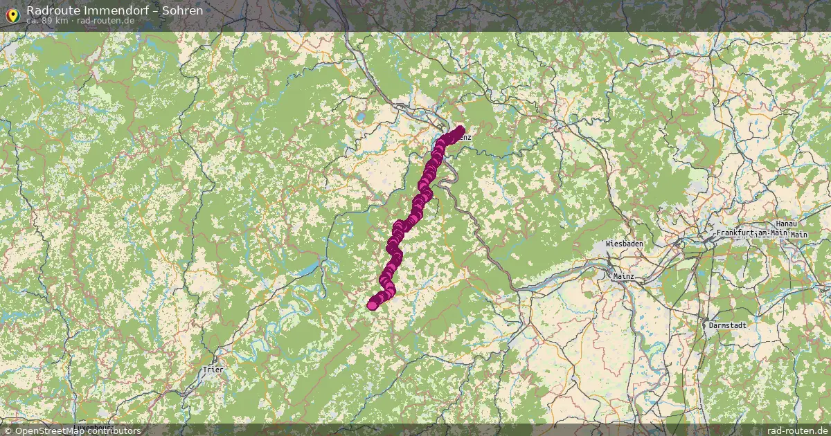Fahrradroute von Immendorf nach Sohren