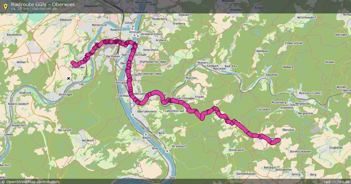 Fahrradroute Güls – Oberwies
