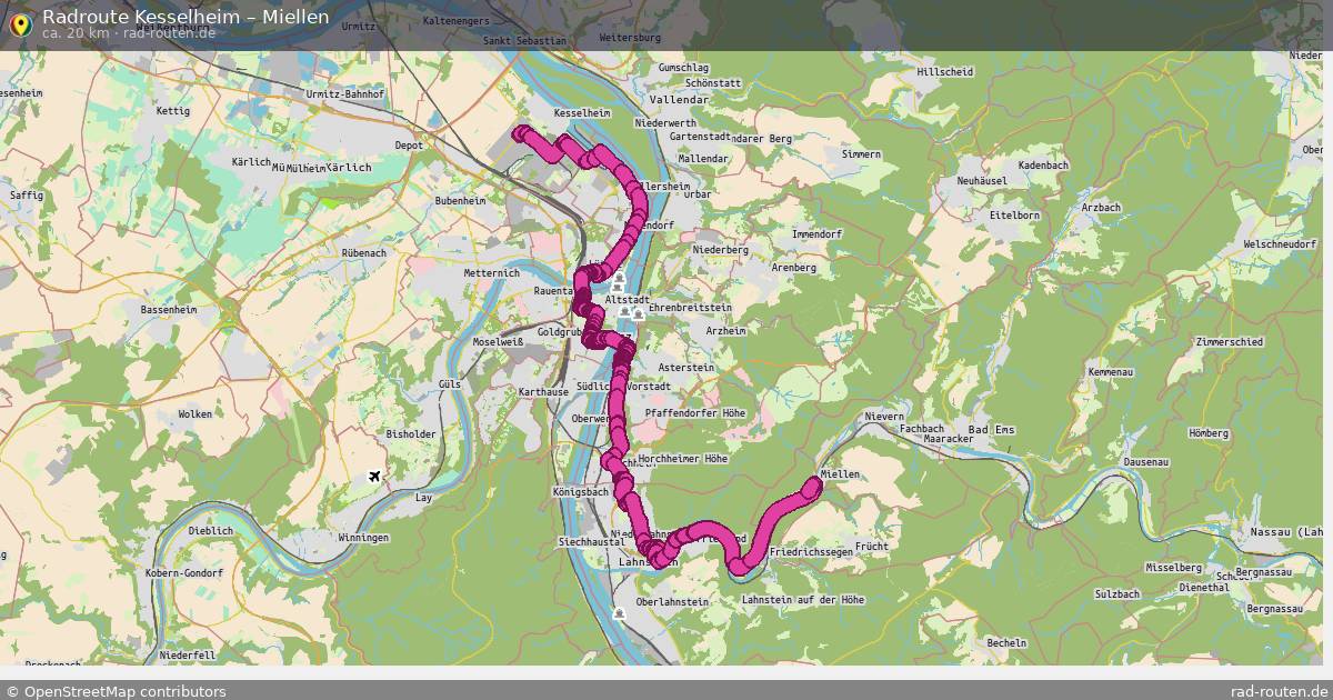 Fahrradroute Kesselheim – Miellen