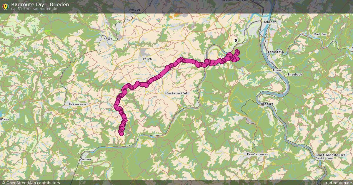 Fahrradroute Lay – Brieden