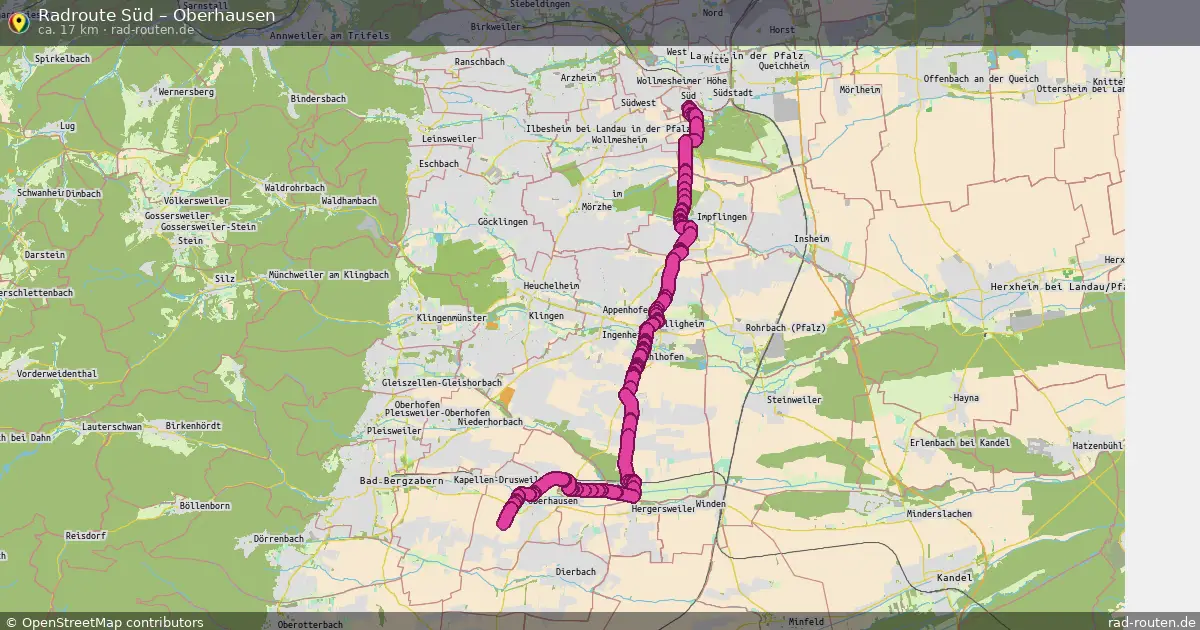 Fahrradroute Süd – Oberhausen (15 km) – Rad-Routen.de