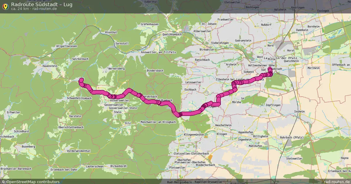 Fahrradroute Südstadt – Lug (24 km) – Rad-Routen.de