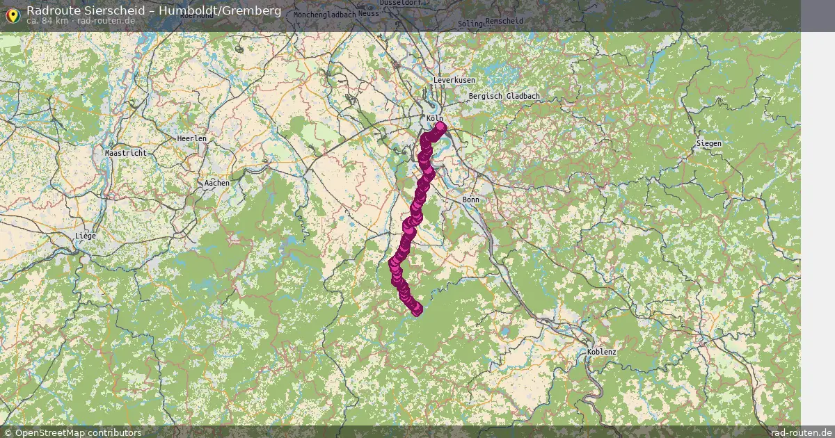 Fahrradroute Sierscheid – Humboldt Gremberg