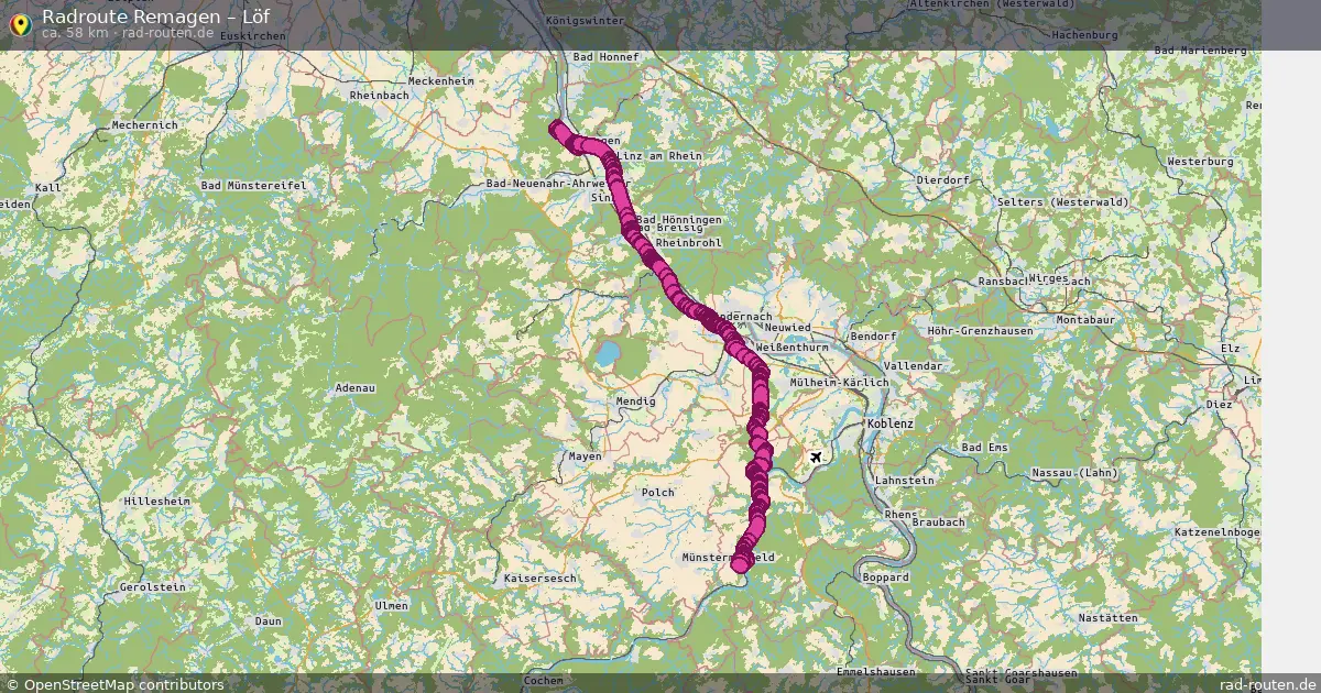 Fahrradroute Remagen – Löf