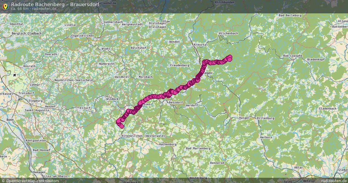Fahrradroute Bachenberg – Brauersdorf (66 km) – Rad-Routen.de