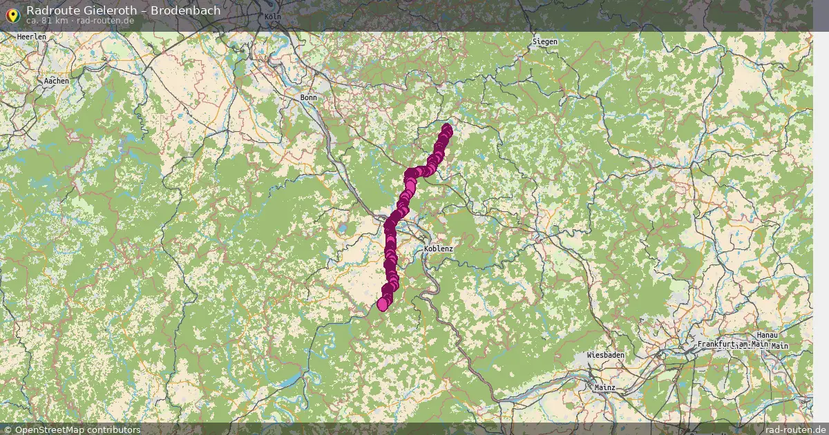 Fahrradroute Gieleroth – Brodenbach (81 km) – Rad-Routen.de