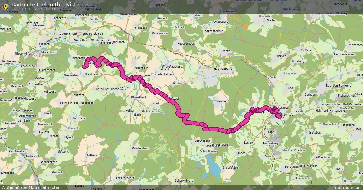 Fahrradroute Gieleroth – Nistertal (23 km) – Rad-Routen.de