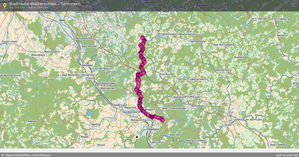 Fahrradroute Walterschen – Simmern (54 km) – Rad-Routen.de