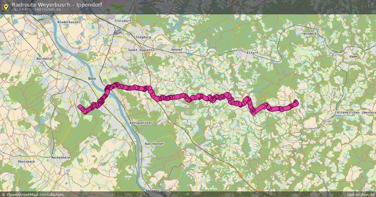 Fahrradroute Weyerbusch – Ippendorf (54 km) – Rad-Routen.de