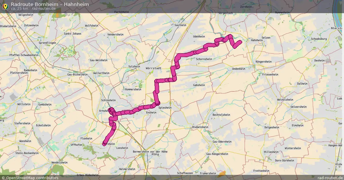 Fahrradroute Bornheim – Hahnheim (25 km) – Rad-Routen.de