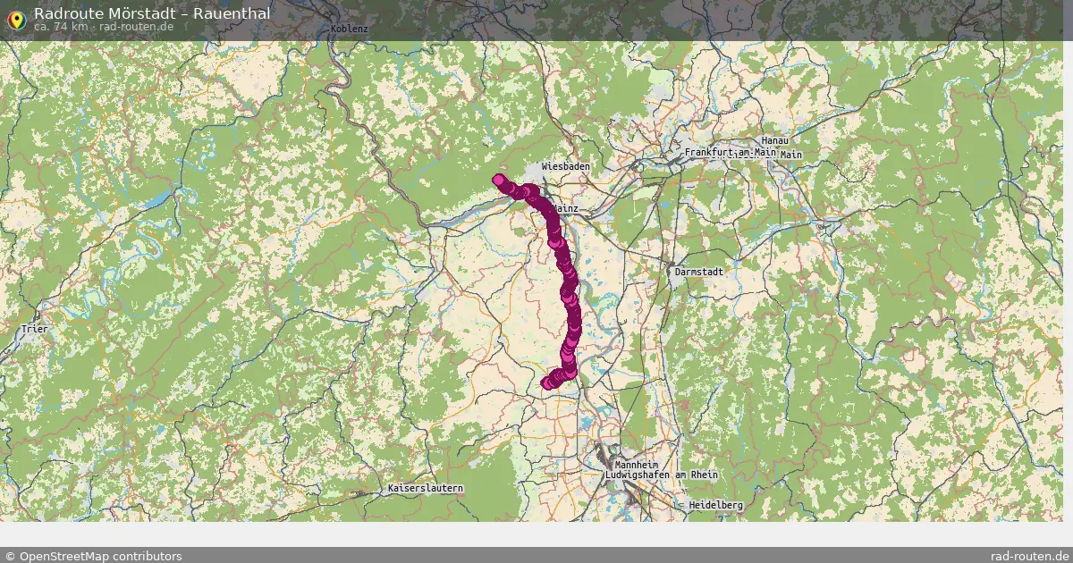 Fahrradroute Mörstadt – Rauenthal (74 km) – Rad-Routen.de