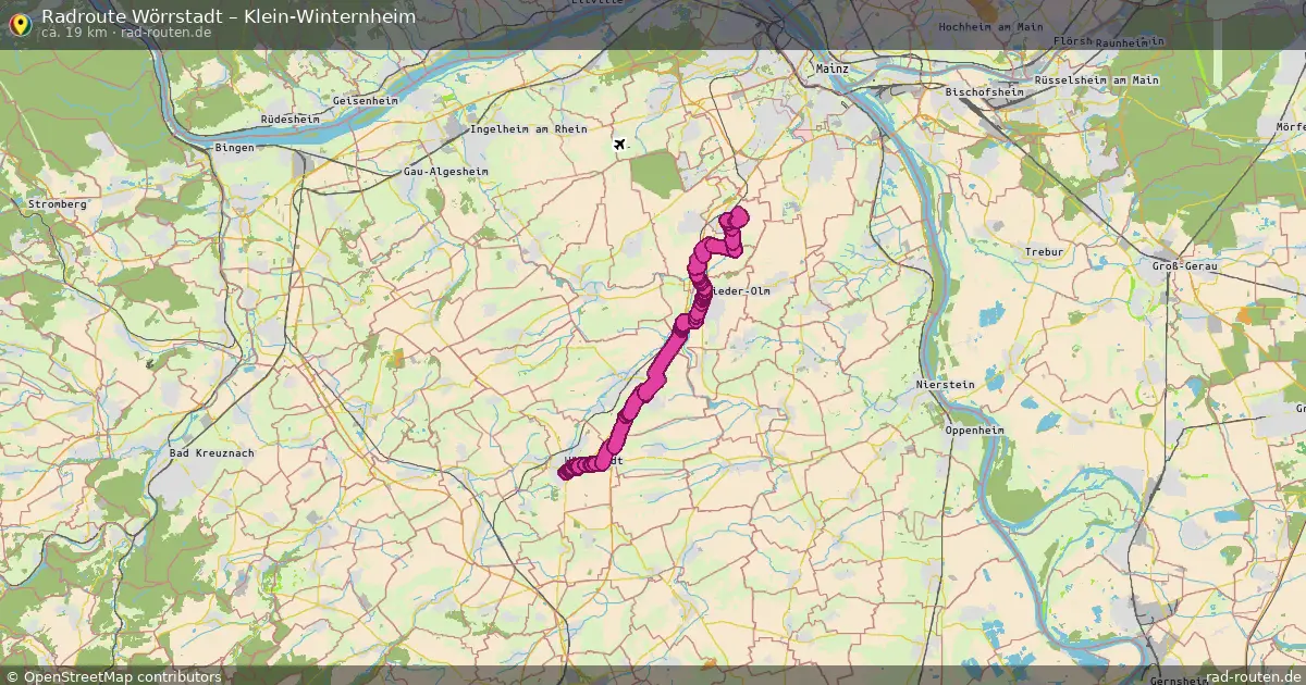Fahrradroute Wörrstadt – Klein-Winternheim (19 km) – Rad-Routen.de